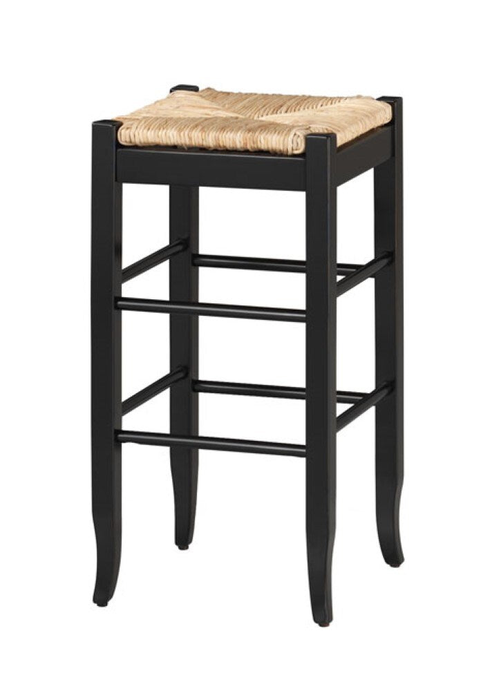 Boraam - 29in Sq Rush Stool in Black - 94929 view 1