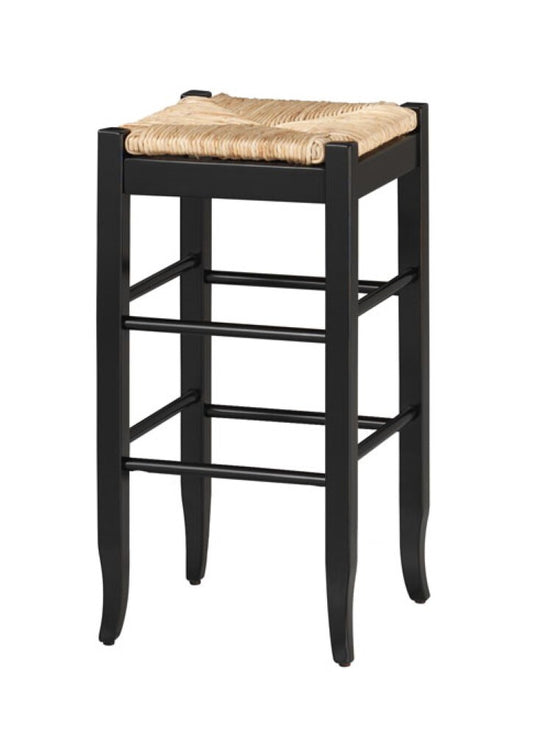 Boraam - 29in Sq Rush Stool in Black - 94929 view 1
