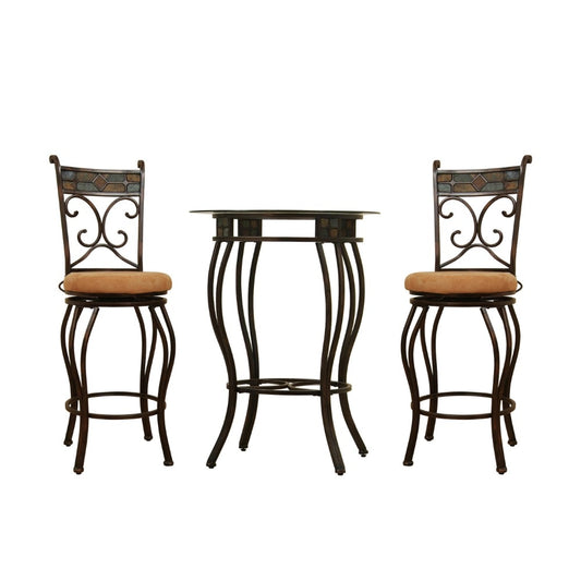 Boraam - 42in 3Pc Beau Metal Pub Set in Black and Gold - 83516 veiw 1