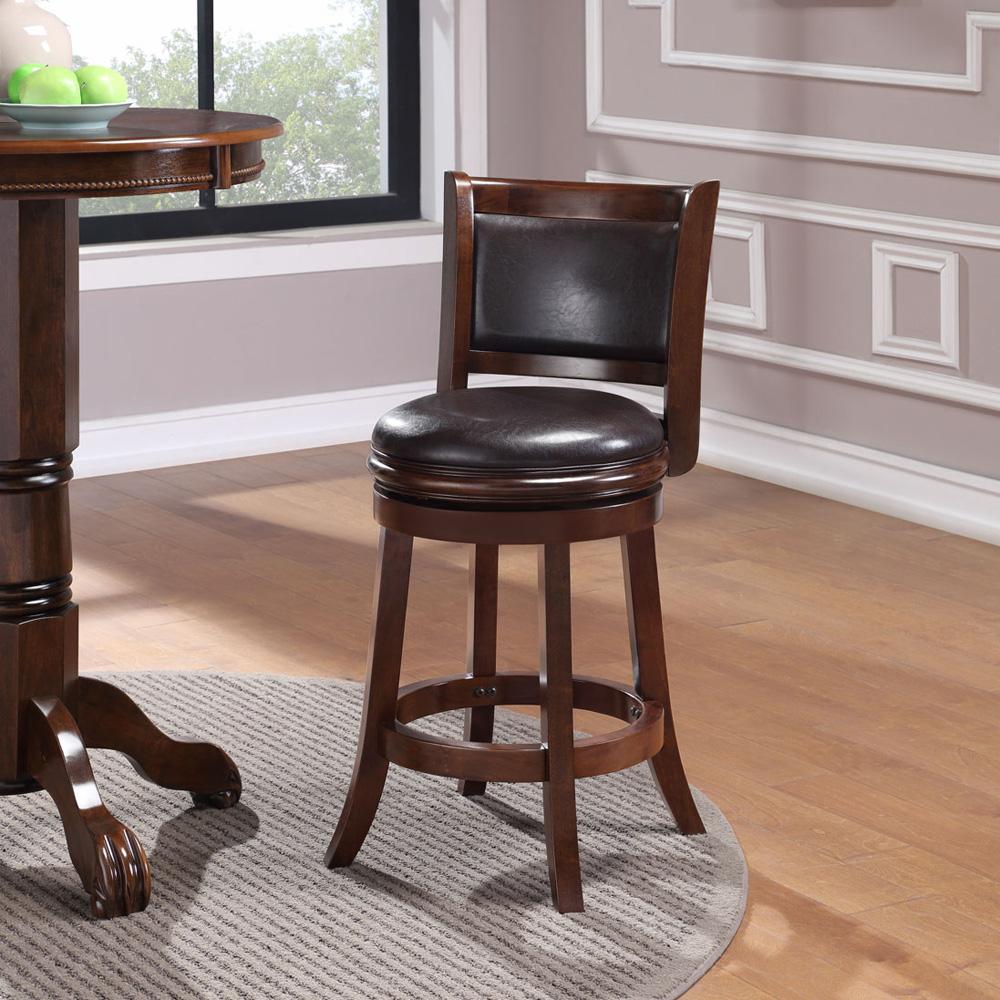 Boraam - Augusta Swivel Counter Stool - Cappuccino/Dark Brown Faux Leather - 46824 veiw 3