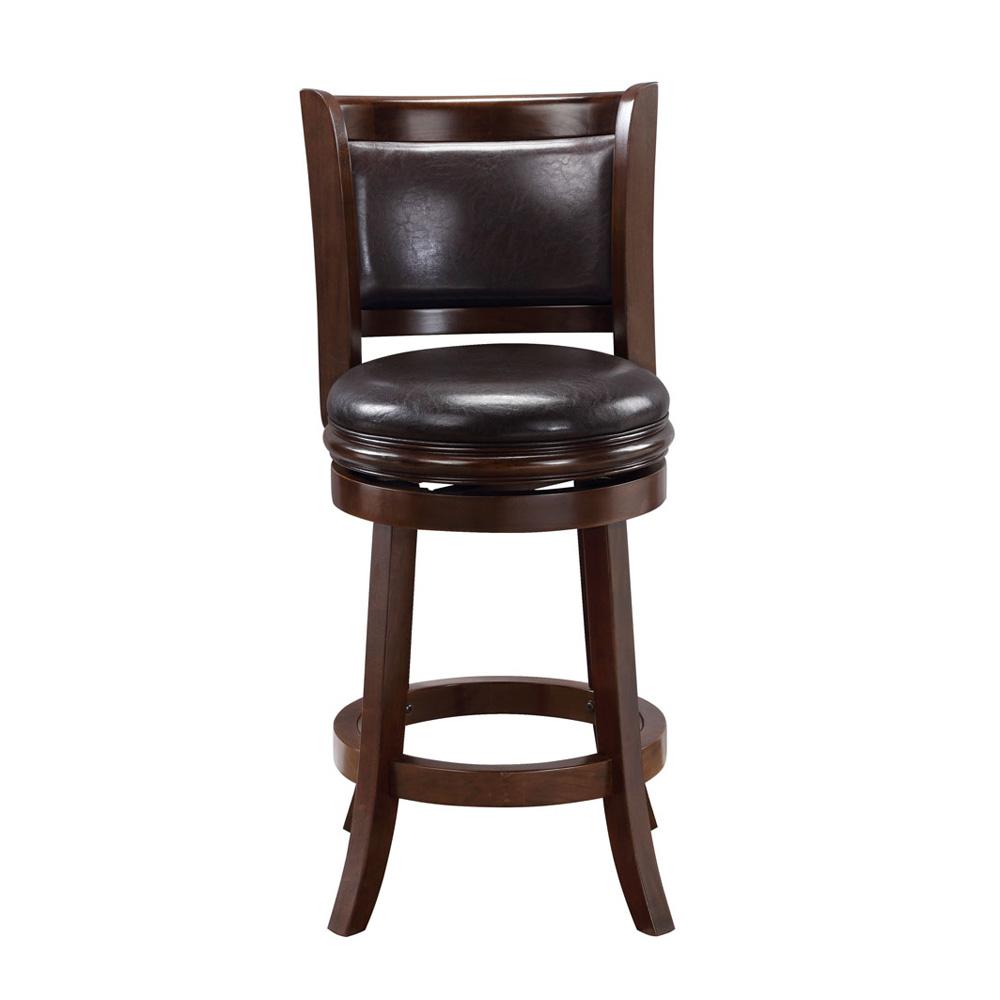 Boraam - Augusta Swivel Counter Stool - Cappuccino/Dark Brown Faux Leather - 46824 veiw 6