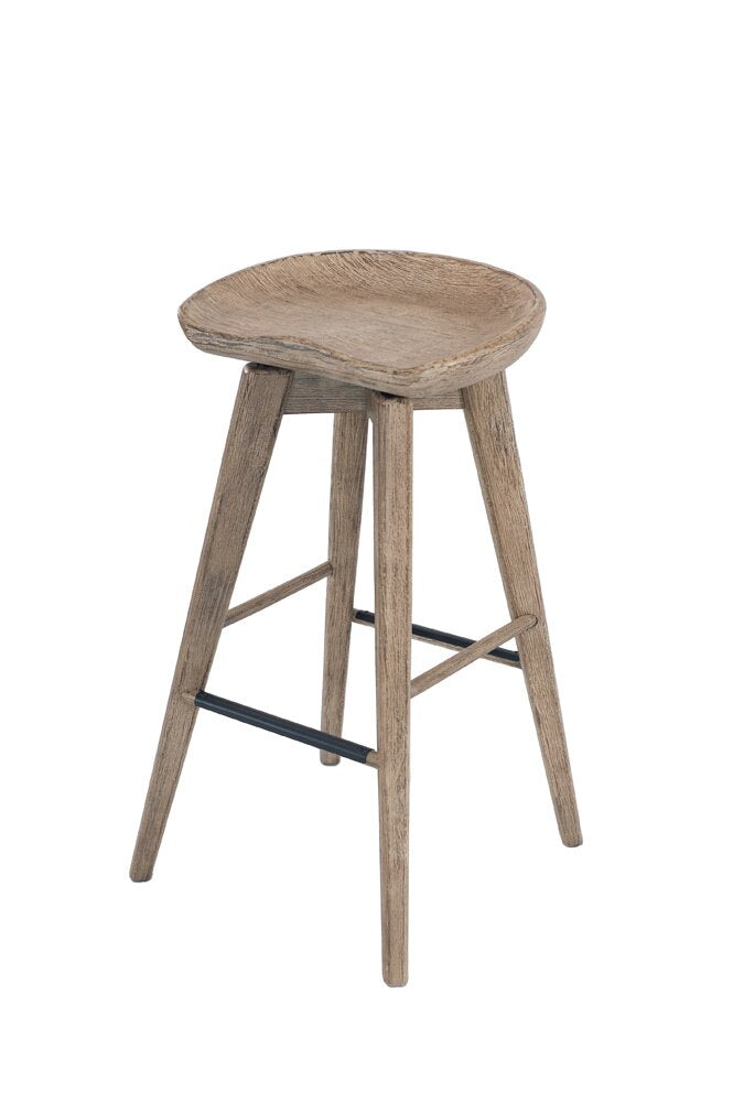 Boraam - Bali Backless Swivel Bar Stool - Weathered Wire-Brush - 54229 veiw 1