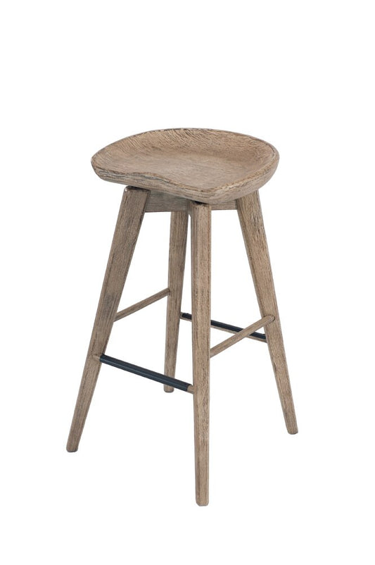 Boraam - Bali Backless Swivel Bar Stool - Weathered Wire-Brush - 54229 veiw 1