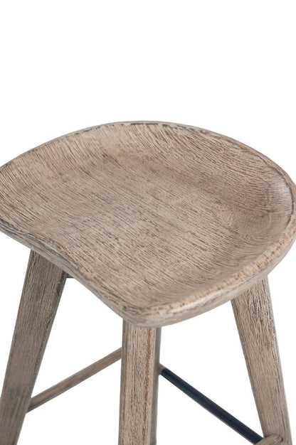 Boraam - Bali Backless Swivel Bar Stool - Weathered Wire-Brush - 54229 veiw 3