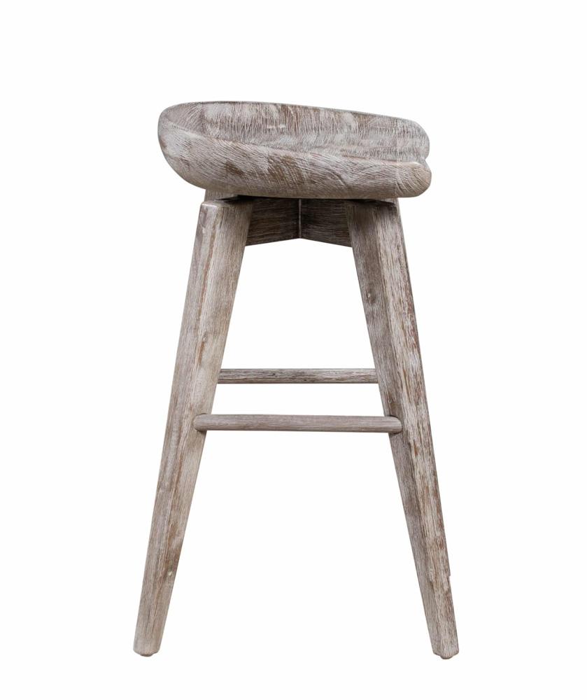 Boraam - Bali Backless Swivel Counter Stool - Weathered Wire-Brush - 54224 veiw 3