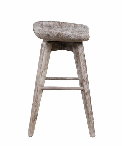 Boraam - Bali Backless Swivel Counter Stool - Weathered Wire-Brush - 54224 veiw 3
