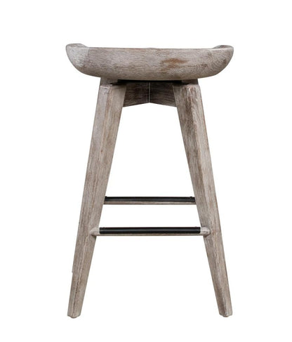 Boraam - Bali Backless Swivel Counter Stool - Weathered Wire-Brush - 54224 veiw 4