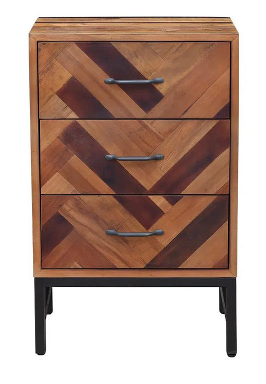 Boraam - Benton Oak Wood 3 Drawer Nightstand - Natural Oak Finish - 18145 veiw 2