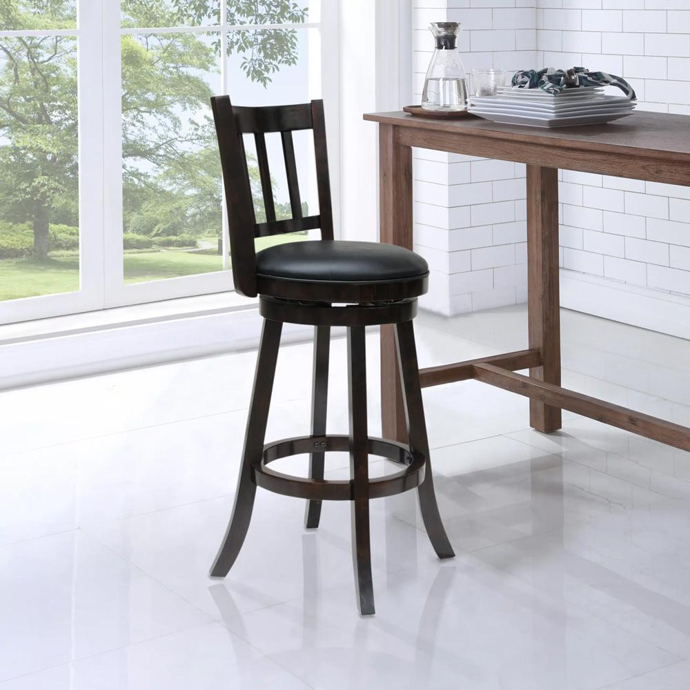 Boraam - Bloomington Swivel Bar Stool - Cappuccino - 60829 veiw 2