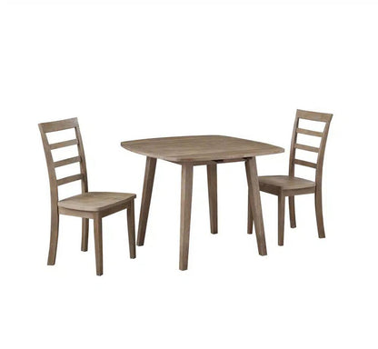 Boraam - Boulder 3-Piece Dining Set - Barnwood Wire-Brush - 71037 veiw 1
