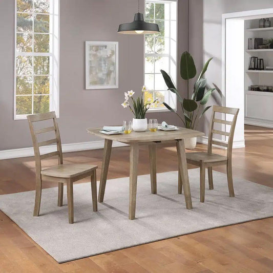 Boraam - Boulder 3-Piece Dining Set - Barnwood Wire-Brush - 71037 veiw 2