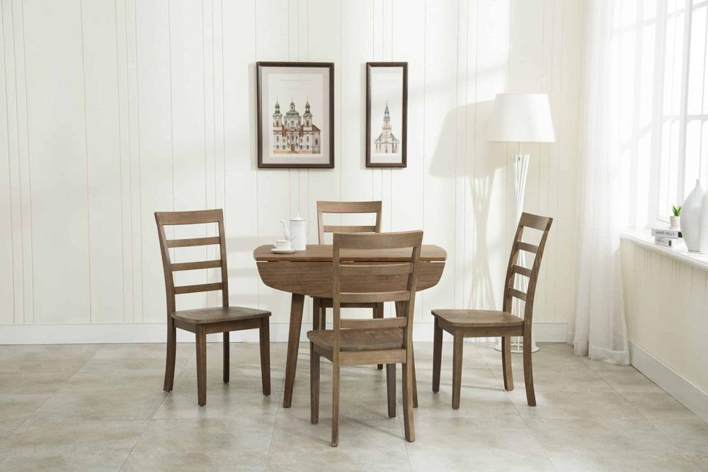 Boraam - Boulder 5-Piece Dining Set - Barnwood Wire-Brush - 71038 veiw 3