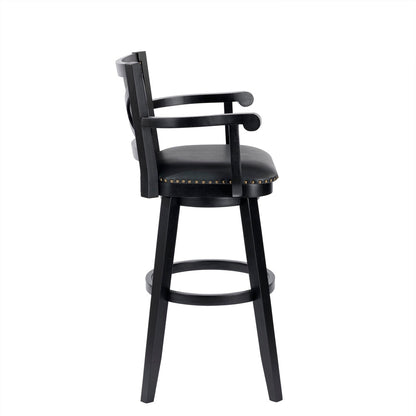 Boraam - Broadmoor Extra Tall Swivel Stool - Black - 52934 veiw 3