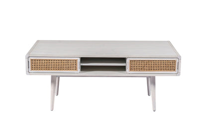 Boraam - Cambria Coffee Table - Zebrano Whitewash/Natural Cane - 33412 veiw 3