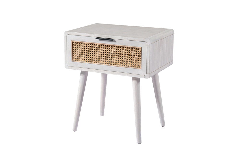 Boraam - Cambria End Table - Zebrano Whitewash/Natural Cane - 34413 view 1
