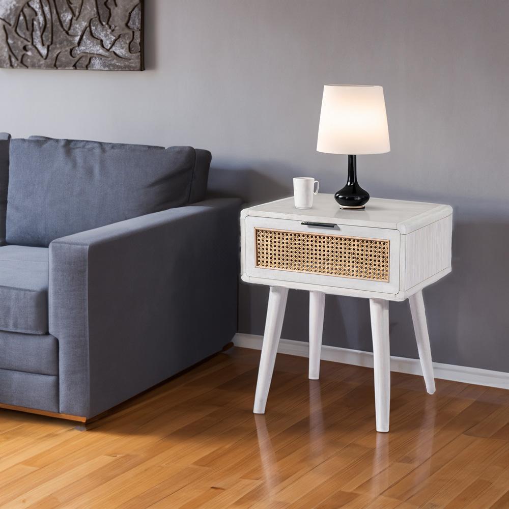 Boraam - Cambria End Table - Zebrano Whitewash/Natural Cane - 34413 veiw 7