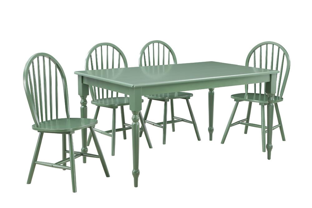 Boraam - Carolina 5-Piece Dining Set - Equestrian Green - 80569 veiw 1