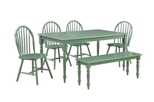 Boraam - Carolina 6-Piece Dining Set - Equestrian Green - 86569 veiw 1