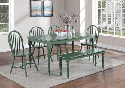 Boraam - Carolina 6-Piece Dining Set - Equestrian Green - 86569 veiw 8