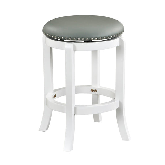 Boraam - Cordova Swivel Backless Counter Stool - White Finish - 33324 veiw 1