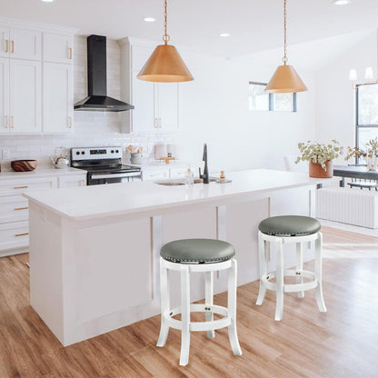 Boraam - Cordova Swivel Backless Counter Stool - White Finish - 33324 veiw 4