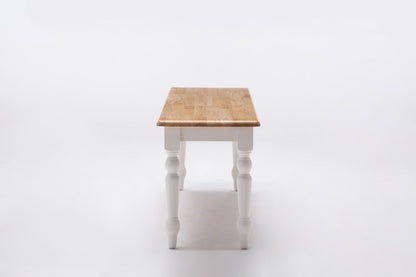 Boraam - Farmhouse Bench in White and Natural - 36369 veiw 2