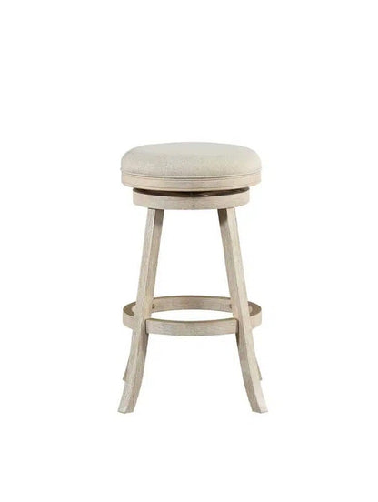 Boraam - Fenton Swivel Backless Bar Stool - Ivory Wire-Brush - 76029 veiw 2