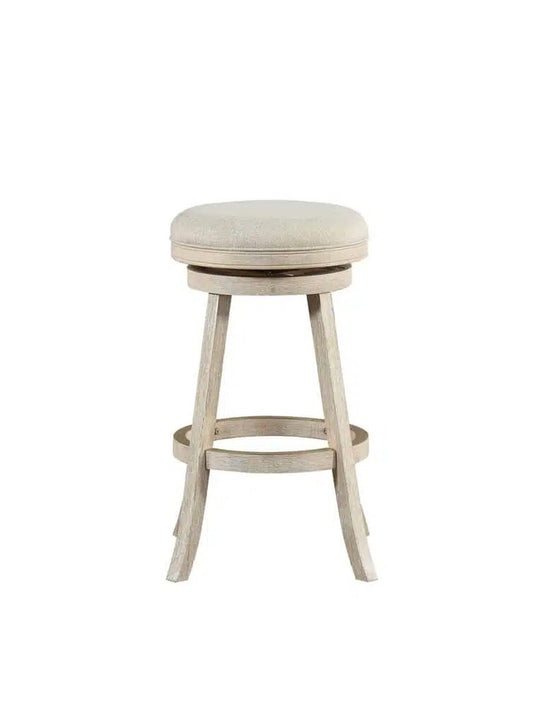 Boraam - Fenton Swivel Backless Bar Stool - Ivory Wire-Brush - 76029 veiw 2