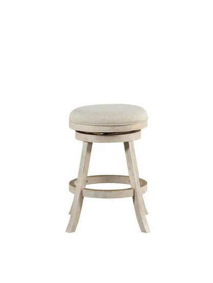 Boraam - Fenton Swivel Backless Counter Stool - Ivory Wire-Brush - 76024 veiw 2