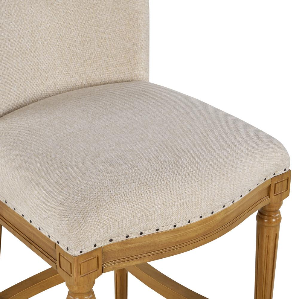 Boraam - Francesca Linen and Oak Wood Bar Stool - Tan/Natural - 18120 view 6