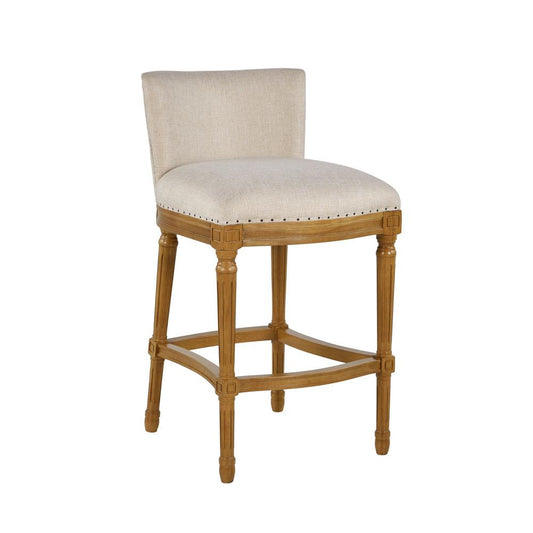 Boraam - Francesca Linen and Oak Wood Bar Stool - Tan/Natural - 18120 veiw 1