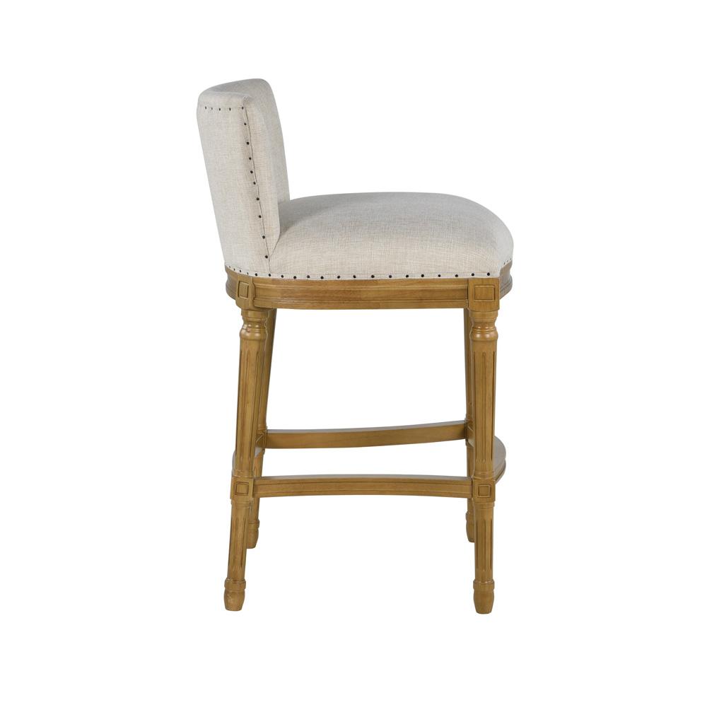 Boraam - Francesca Linen and Oak Wood Bar Stool - Tan/Natural - 18120 veiw 3