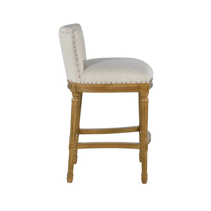Boraam - Francesca Linen and Oak Wood Bar Stool - Tan/Natural - 18120 veiw 3
