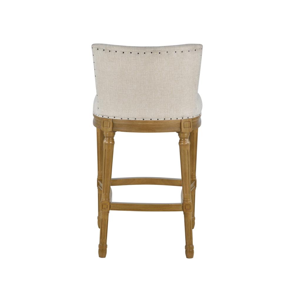 Boraam - Francesca Linen and Oak Wood Bar Stool - Tan/Natural - 18120 veiw 4