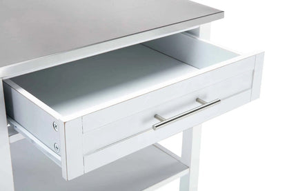 Boraam - Hennington Kitchen Cart With Stainless Steel Top - White Wash - 50661_BOR veiw 6