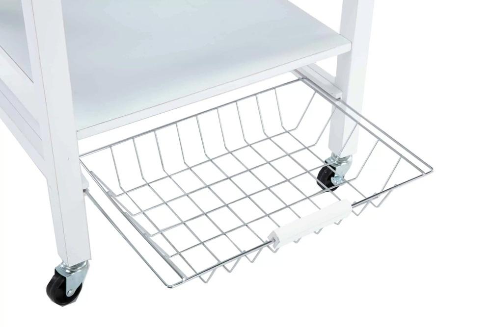 Boraam - Hennington Kitchen Cart With Stainless Steel Top - White Wash - 50661_BOR veiw 7