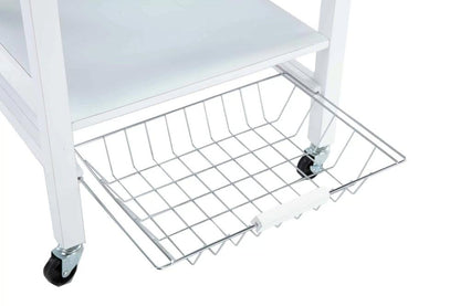 Boraam - Hennington Kitchen Cart With Stainless Steel Top - White Wash - 50661_BOR veiw 7