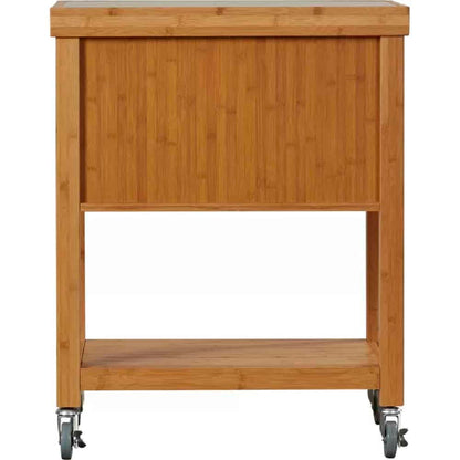 Boraam - Kenta Bamboo Kitchen Cart, Stainless Steel Top - 50650 veiw 5