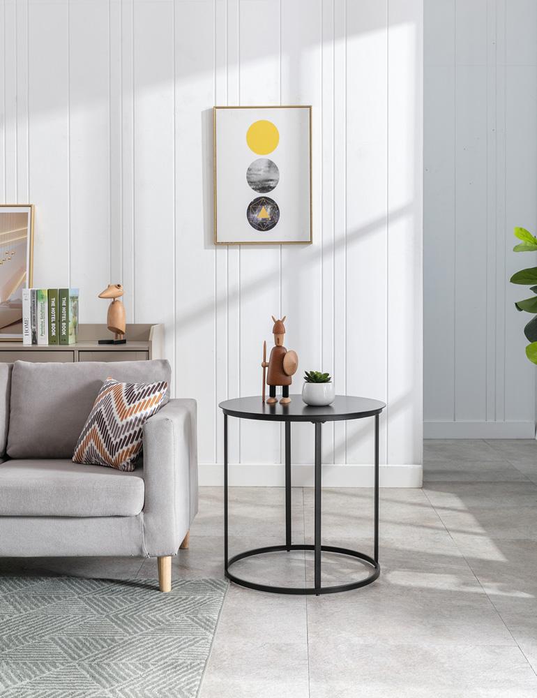 Boraam - Landon Round Metal End Table - Dark Brown Finish - 17218 veiw 7