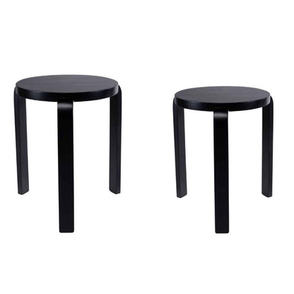Boraam - Mateo Round Backless Stacking Stools - Black (Set of 2) - 40218 view 1