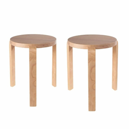 Boraam - Mateo Round Backless Stacking Stools - Blonde Oak (Set of 2) - 40018 view 1