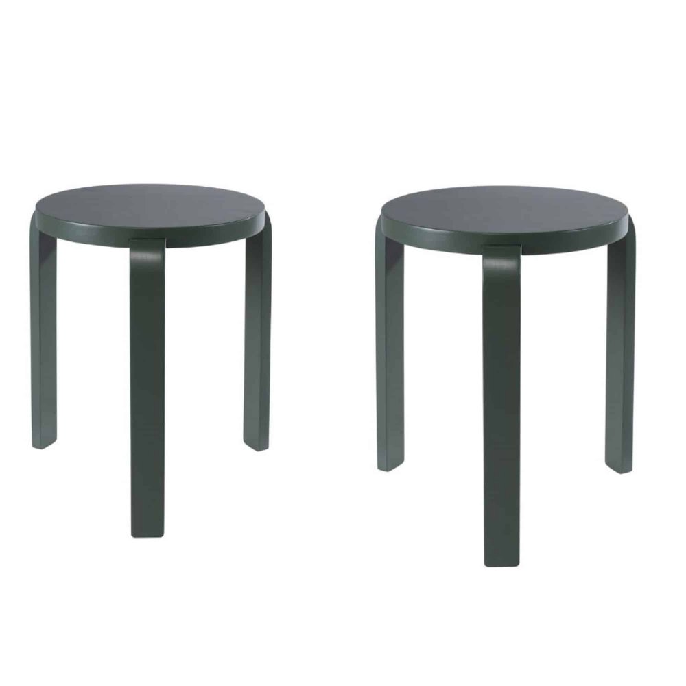 Boraam - Mateo Round Backless Stacking Stools - Spanish Moss (Set of 2) - 40118 view 1