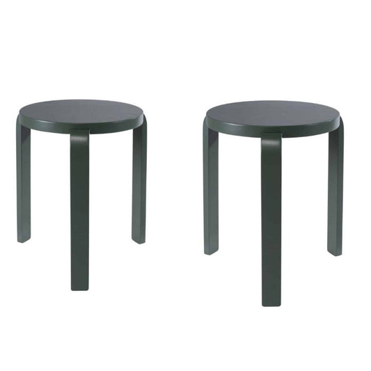 Boraam - Mateo Round Backless Stacking Stools - Spanish Moss (Set of 2) - 40118 view 1