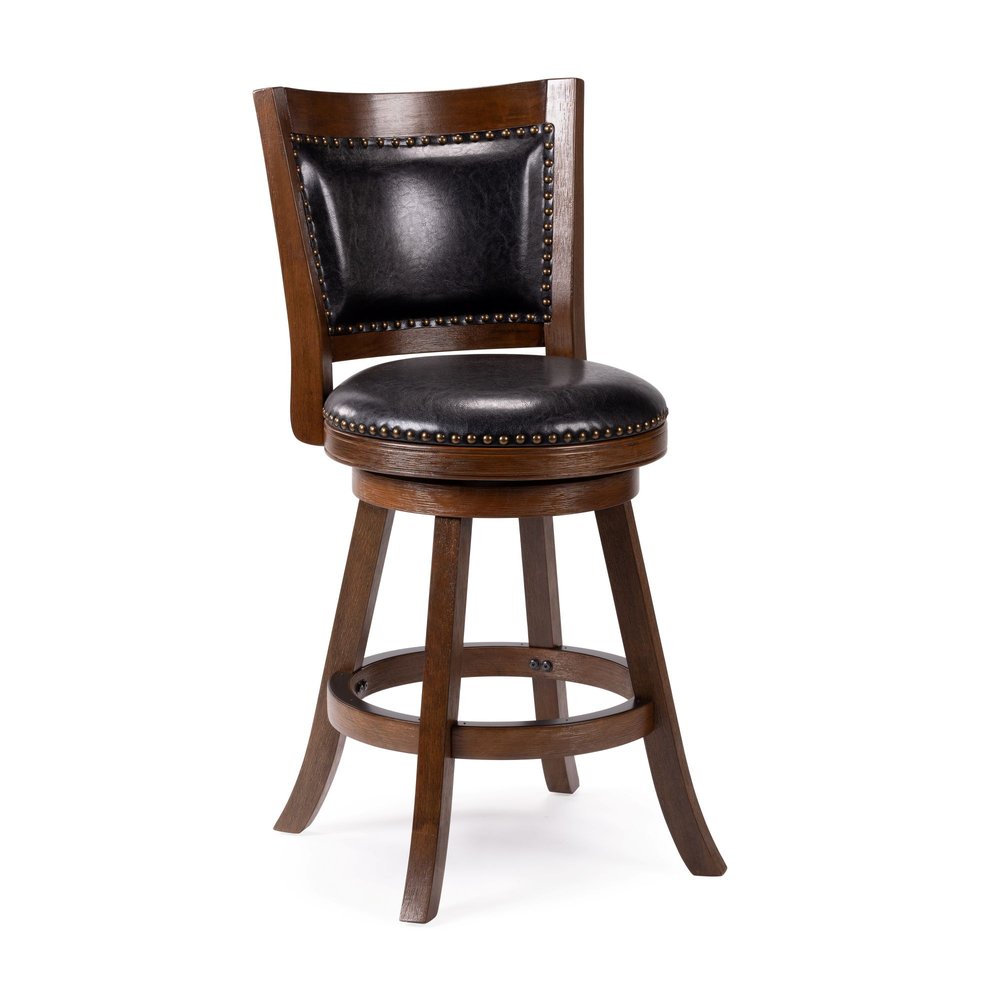 Boraam - Melrose Swivel Counter Stool - Cappuccino Wire-Brush - 77726 view 1