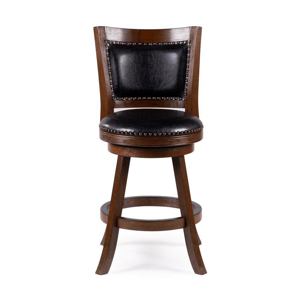 Boraam - Melrose Swivel Counter Stool - Cappuccino Wire-Brush - 77726 view 2