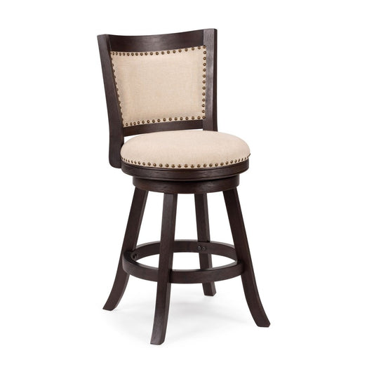 Boraam - Melrose Swivel Counter Stool - Espresso Wire-Brush - 77626 view 1