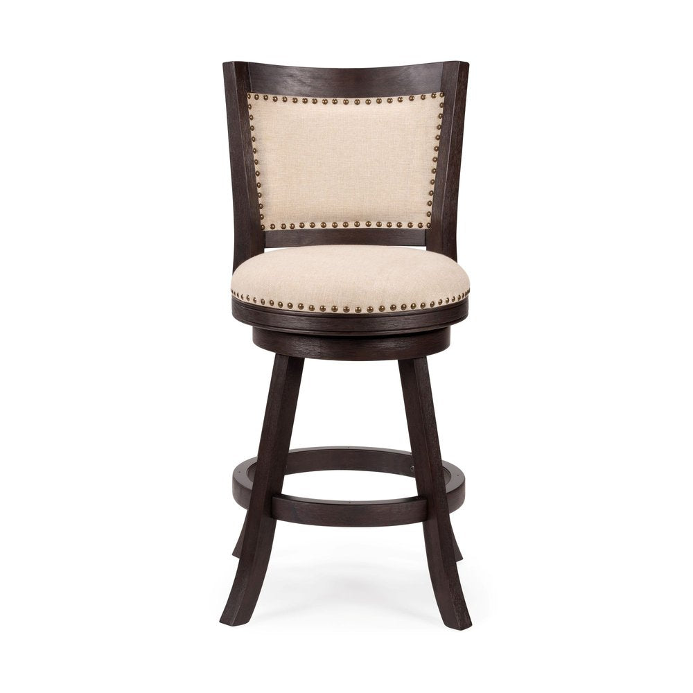 Boraam - Melrose Swivel Counter Stool - Espresso Wire-Brush - 77626 view 2