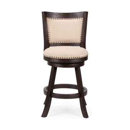 Boraam - Melrose Swivel Counter Stool - Espresso Wire-Brush - 77626 view 2