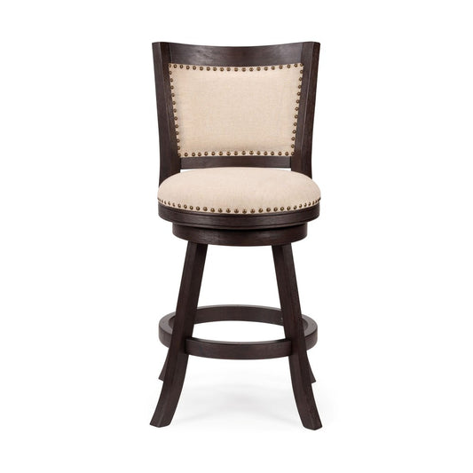 Boraam - Melrose Swivel Counter Stool - Espresso Wire-Brush - 77626 view 2