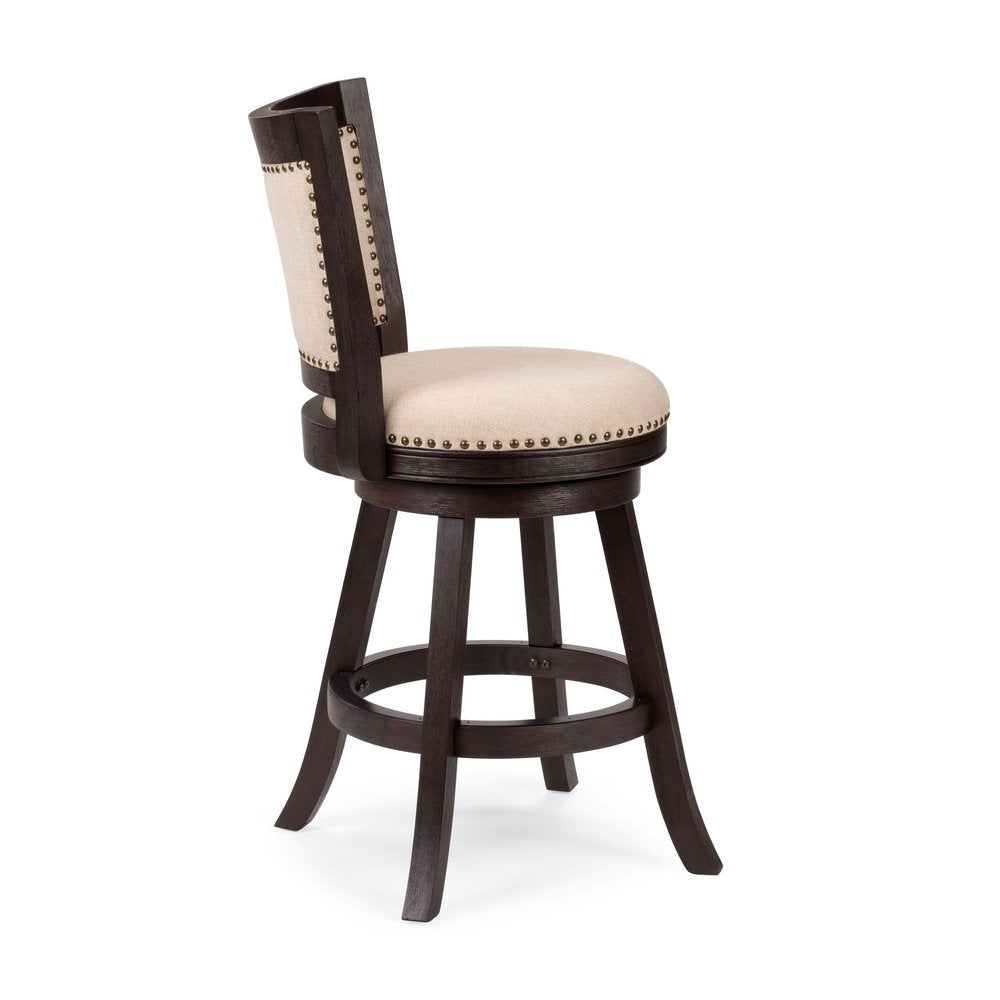 Boraam - Melrose Swivel Counter Stool - Espresso Wire-Brush - 77626 view 3